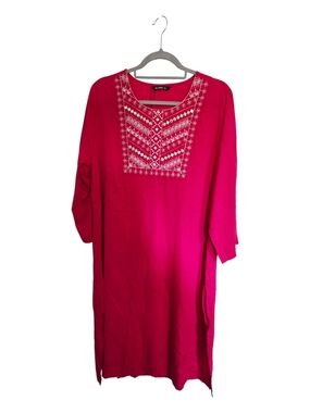 Bright Pink Embroidered Women’s Tunic